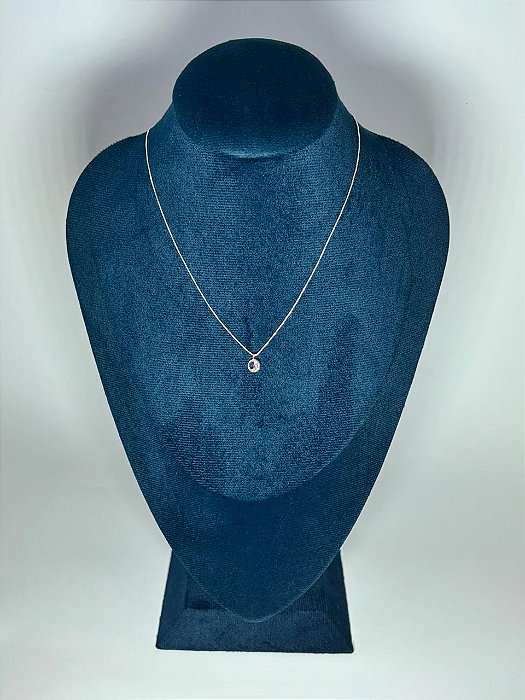 Colar Coração Zircônia Rosa