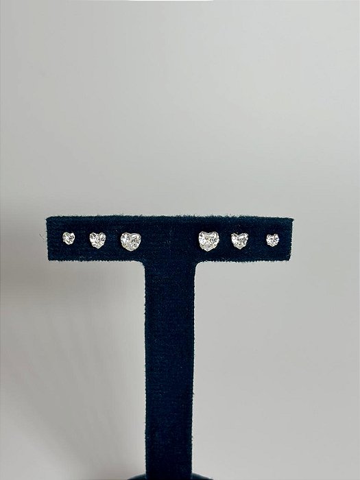 Trio coração Zircônia