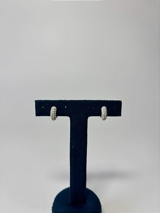 Argola Boleada Cravejada 12 mm