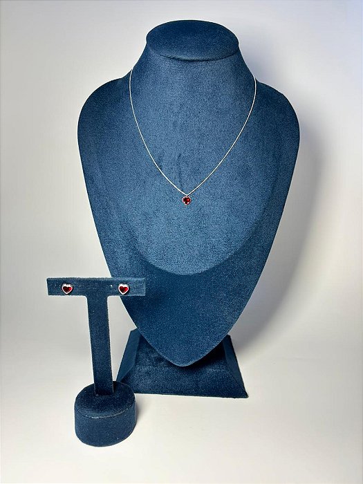 Conjunto Coração Vermelho