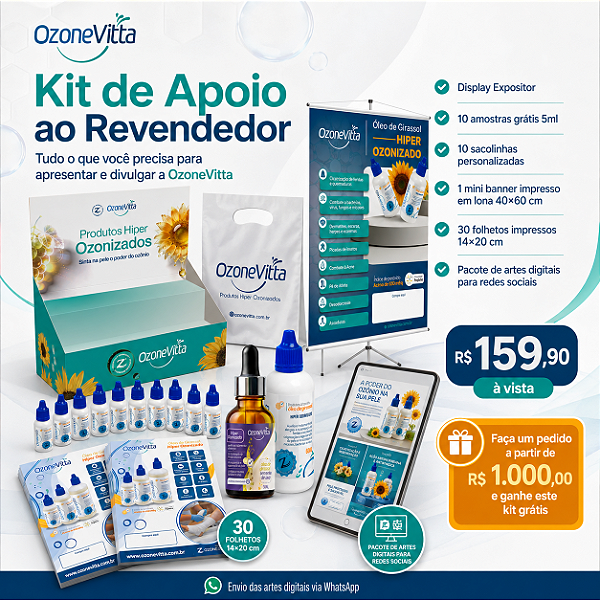 Kit de Apoio ao Revendedor OzoneVitta com Display e Materiais