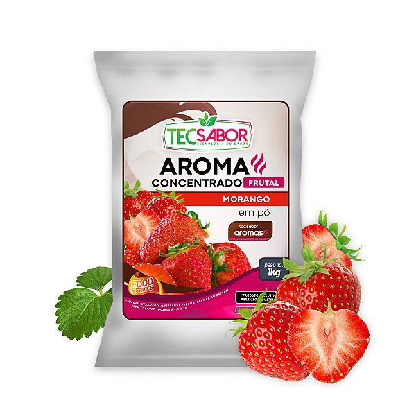 Aroma Idêntico ao Natural de Morango em Pó Frutal