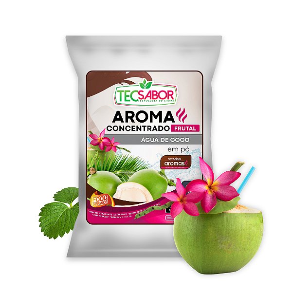 Aroma de Água de Coco Idêntico ao Natural Pó e Líquido Frutal