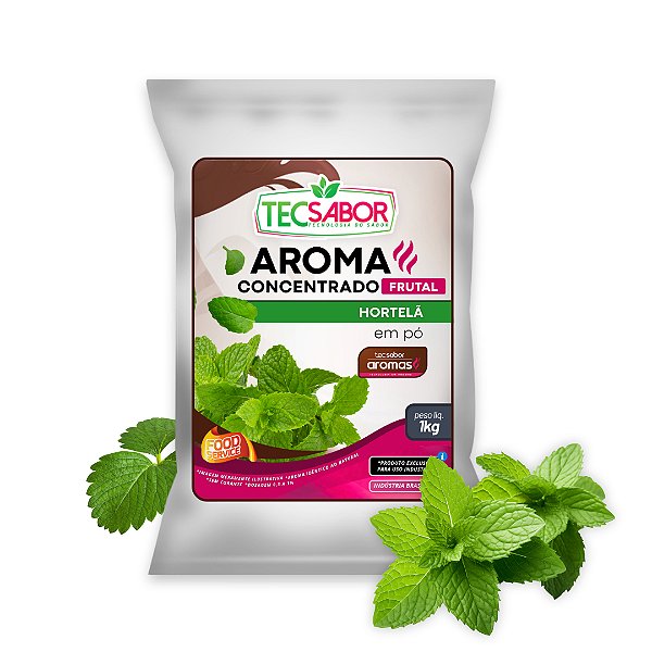 Aroma de Hortelã Idêntico ao Natural Pó e Líquido Frutal