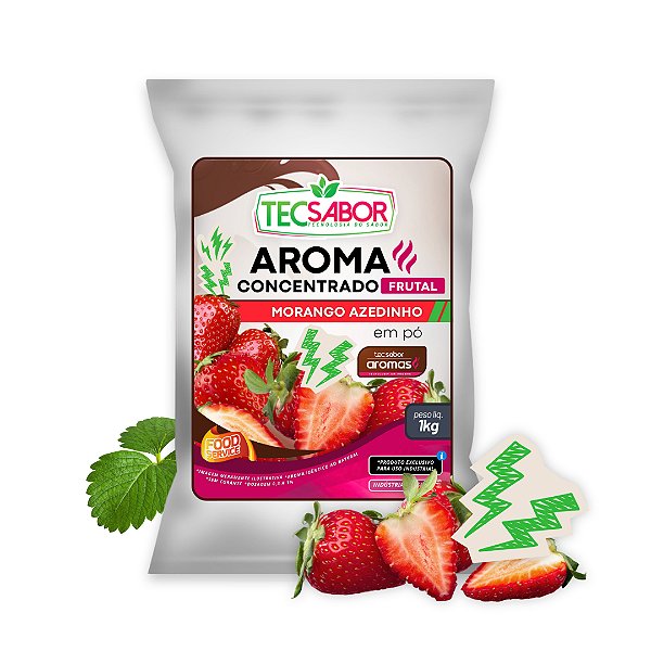 Aroma de Morango Azedinho Idêntico ao Natural Pó e Líquido Frutal