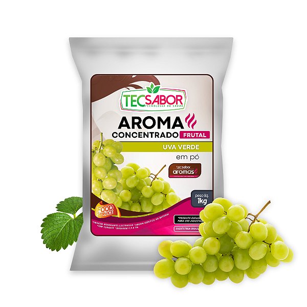 Aroma de Uva Verde Idêntico ao Natural Pó e Líquido Frutal