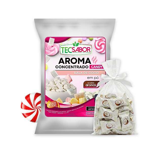 Aroma de Bala de Coco Idêntico ao Natural Pó e Líquido Candy