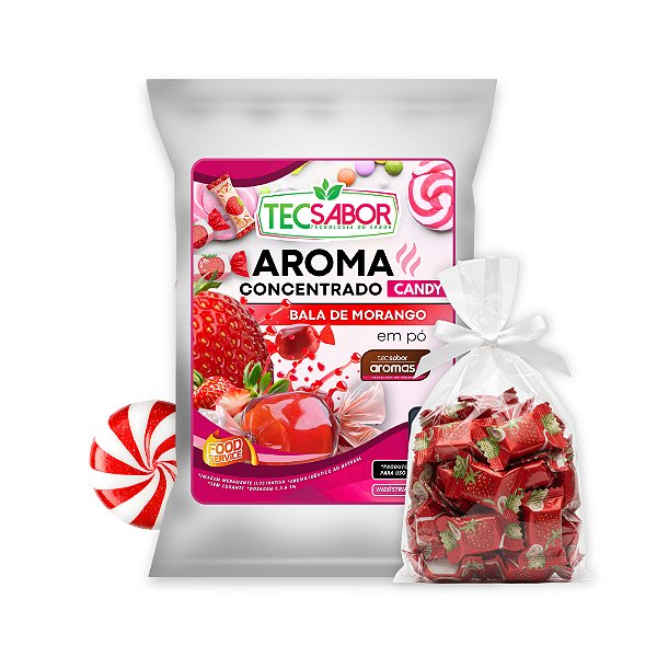 Aroma de Bala de Morango Idêntico ao Natural Pó e Líquido Candy