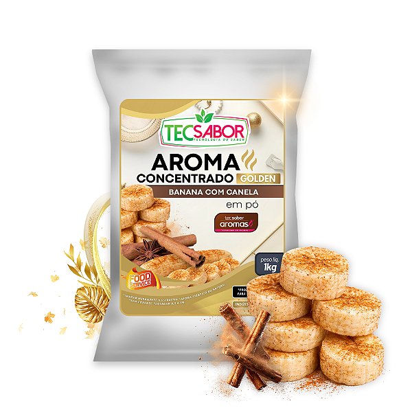 Aroma de Banana com Canela Idêntico ao Natural Pó e Líquido Golden