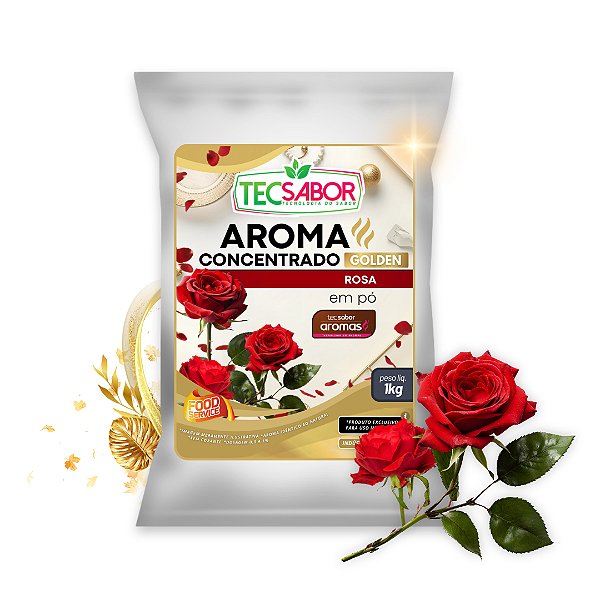 Aroma de Rosa Idêntico ao Natural Pó e Líquido Golden