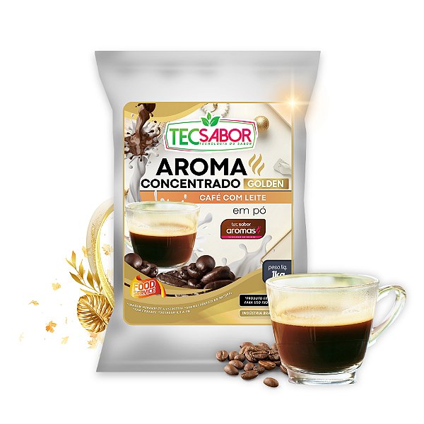 Aroma de Café com Leite Idêntico ao Natural Pó e Líquido Golden