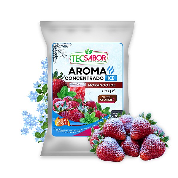 Aroma de Morango ICE Idêntico ao Natural Pó e Líquido ICE