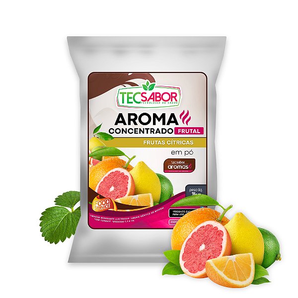 Aroma de Frutas Cítricas Idêntico ao Natural Pó e Líquido Frutal