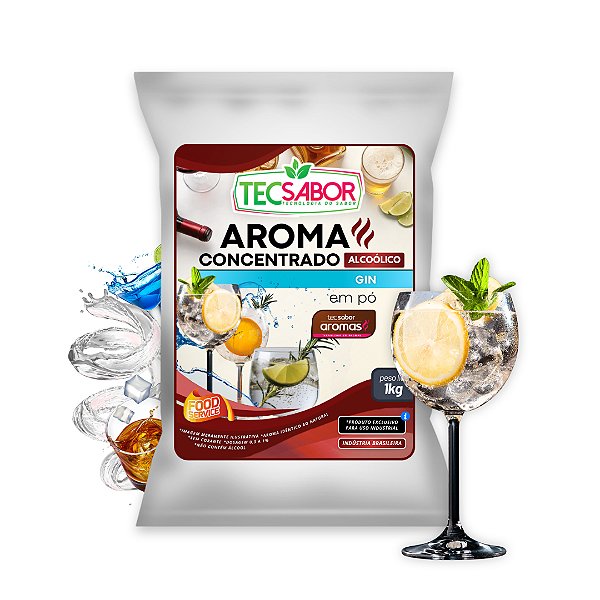 Aroma de Gin Idêntico ao Natural Pó e Líquido Alcoólico