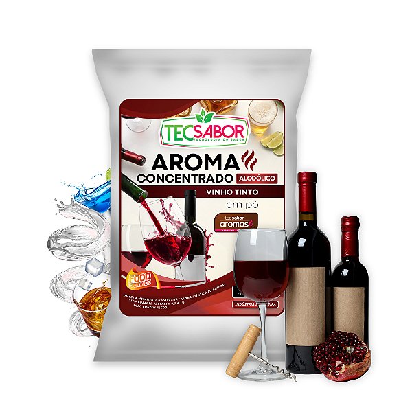 Aroma de Vinho Tinto Idêntico ao Natural Pó e Líquido Alcoólico