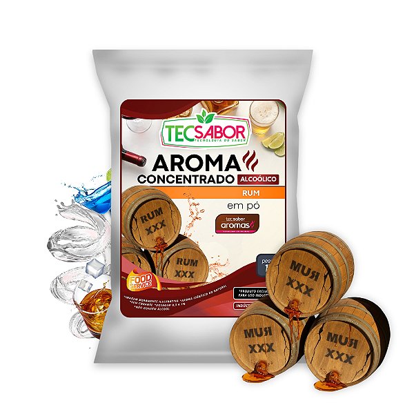 Aroma de Rum Idêntico ao Natural Pó e Líquido Alcoólico