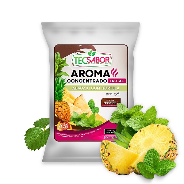 Aroma de Abacaxi com Hortelã Idêntico ao Natural Pó e Líquido Frutal