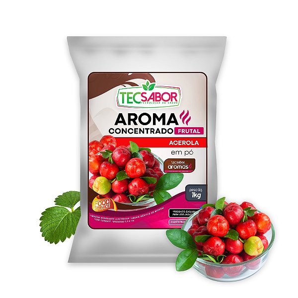 Aroma de Acerola Idêntico ao Natural Pó e Líquido Frutal