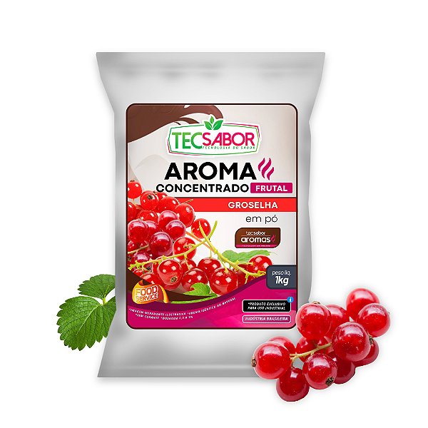 Aroma de Groselha Idêntico ao Natural Pó e Líquido Frutal