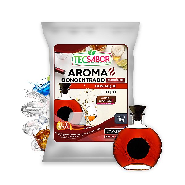 Aroma de Conhaque Idêntico ao Natural Pó e Líquido Alcoólico