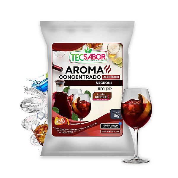 Aroma de Negroni Idêntico ao Natural Pó e Líquido Alcoólico