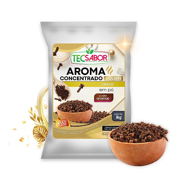 Aroma de Cravo Idêntico ao Natural Pó e Líquido Golden