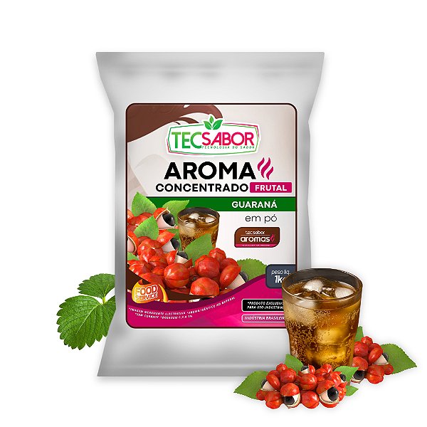 Aroma de Guaraná Idêntico ao Natural Pó e Líquido Frutal
