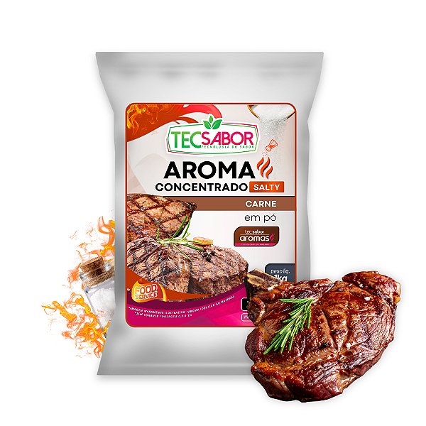 Aroma de Carne Idêntico ao Natural Pó e Líquido Salty