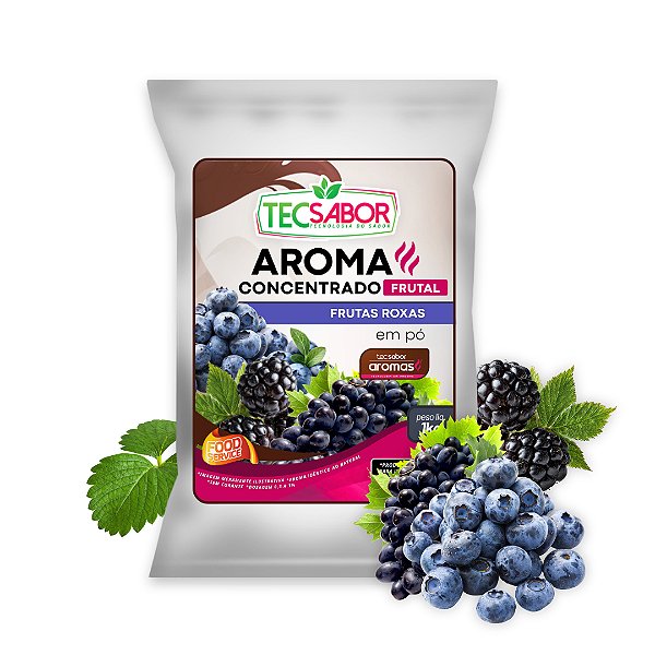 Aroma de Frutas Roxas Idêntico ao Natural Pó e Líquido Frutal