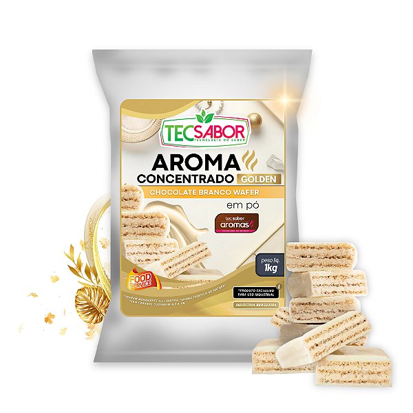 Aroma de Chocolate Branco e Wafer Idêntico ao Natural Pó e Líquido Golden