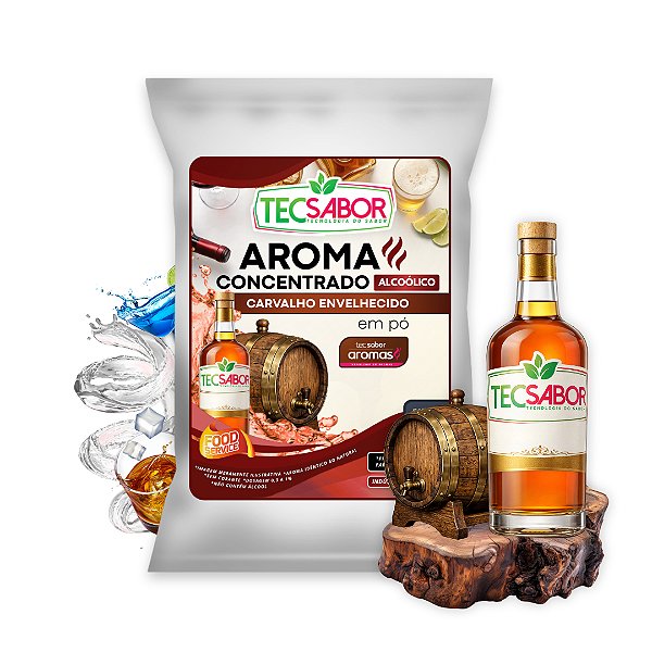 Aroma de Carvalho Envelhecido Idêntico ao Natural Pó e Líquido Alcoólico