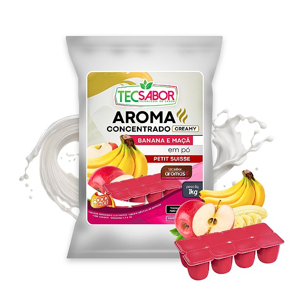 Aroma de Petit Suisse Banana e Maçã Idêntico ao Natural Pó e Líquido Creamy