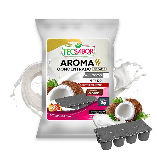 Aroma de Petit Suisse Coco Idêntico ao Natural Pó e Líquido Creamy
