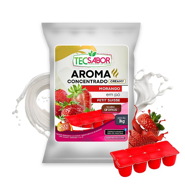 Aroma de Petit Suisse Morango Idêntico ao Natural Pó e Líquido Creamy