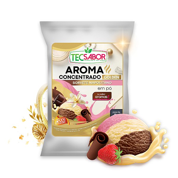 Aroma de Sorvete Napolitano Idêntico ao Natural Pó e Líquido Golden