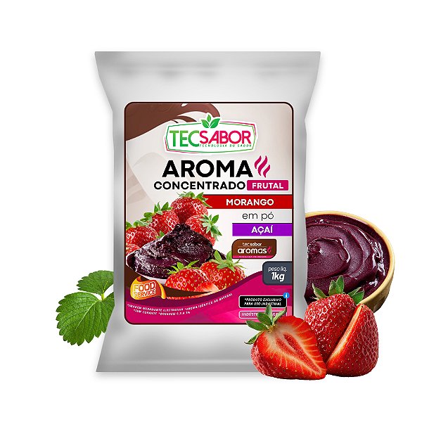 Aroma de Açaí com Morango Idêntico ao Natural Pó e Líquido Frutal