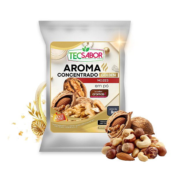 Aroma de Nozes Idêntico ao Natural Pó e Líquido Golden