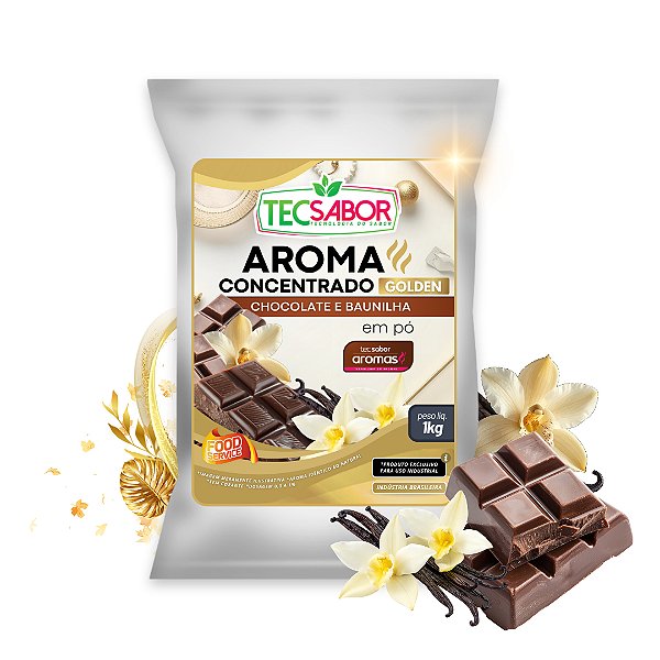 Aroma de Chocolate e Baunilha Idêntico ao Natural Pó e Líquido Golden