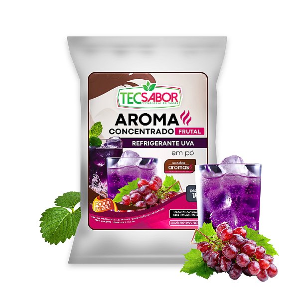 Aroma de Refrigerante Uva Idêntico ao Natural Pó e Líquido Frutal