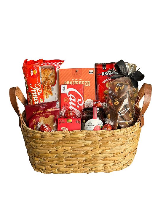 Cesta de Café da Manhã Gourmet com Doces e Snacks