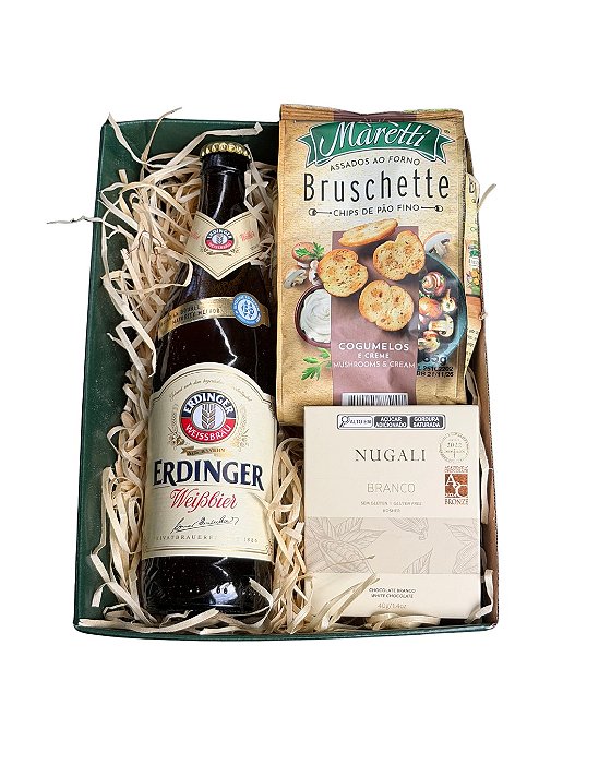 Cesta Presente com Cerveja Especial e Snacks Gourmet