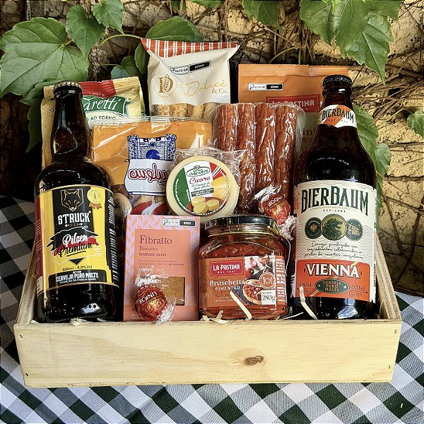 Cesta Gourmet com Cervejas Premium | Presente Artesanal