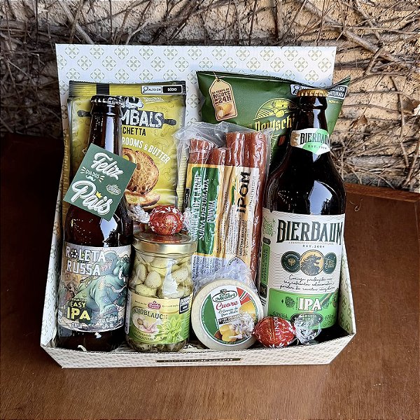 Cesta Dia dos Pais com Cervejas Artesanais, Linguiças e Aperitivos Gourmet