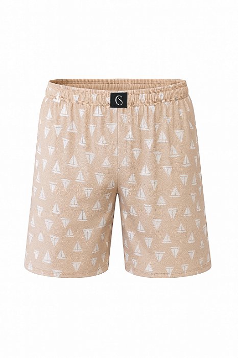 Short Pijama Estampado Masculino Malha Poliéster Viscose Premium