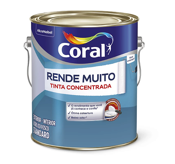 Coral Tinta Acrílica Rende Muito Branca (3,6L) Galão