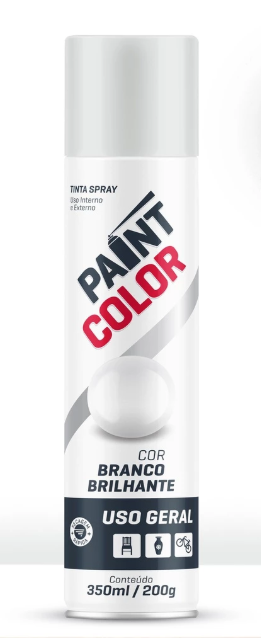 Paint Color Tinta Spray Uso Geral Branco Brilhante (400ML/190G)