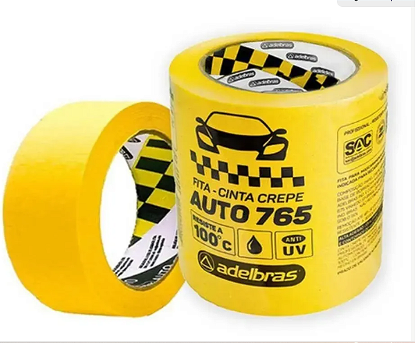 Adelbras Fita Crepe Automotiva Alta Performance 48mm X 40m Amarela (UND)