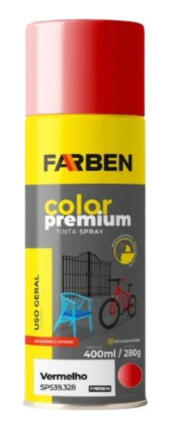Farben Spray Premium UG Vermelho Brilhante (400ML/280G)