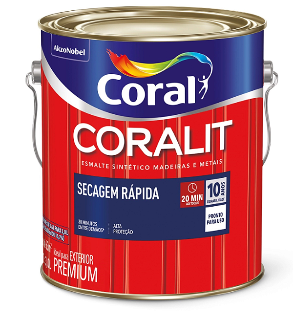 Coral Coralit Esm Sint Secagem Rápida Cinza Médio Brilhante(3L)