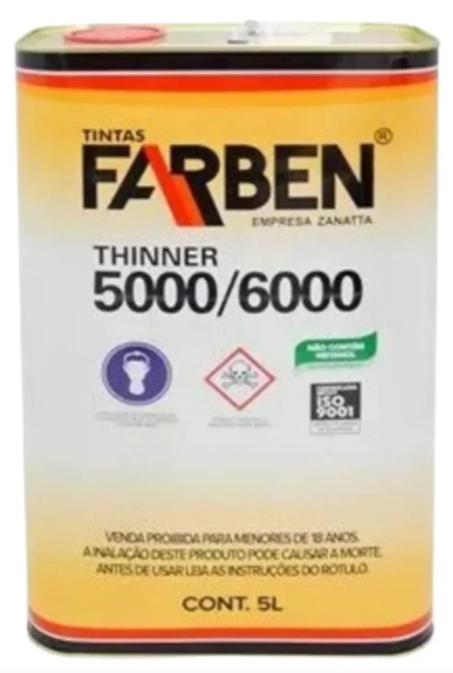 Farben Thinner/Diluente 5000/6000 Limpeza e Diluição Esm Sint(5L)